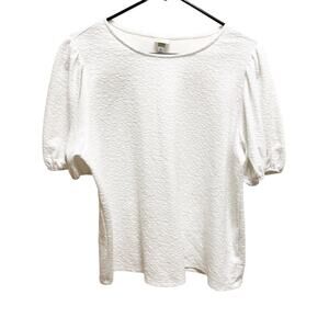 A New Day White Textured Puff Sleeve Blouse XL